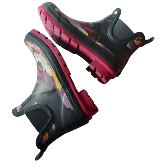 Joules Rubber Rain Outdoor Waterproof Floral Ankle Wellington Boots - Picture 6 of 11